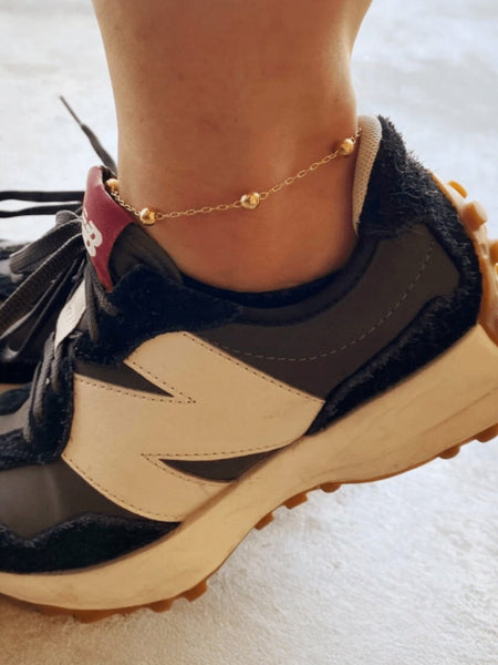 Beaded Anklet with sphere beads
