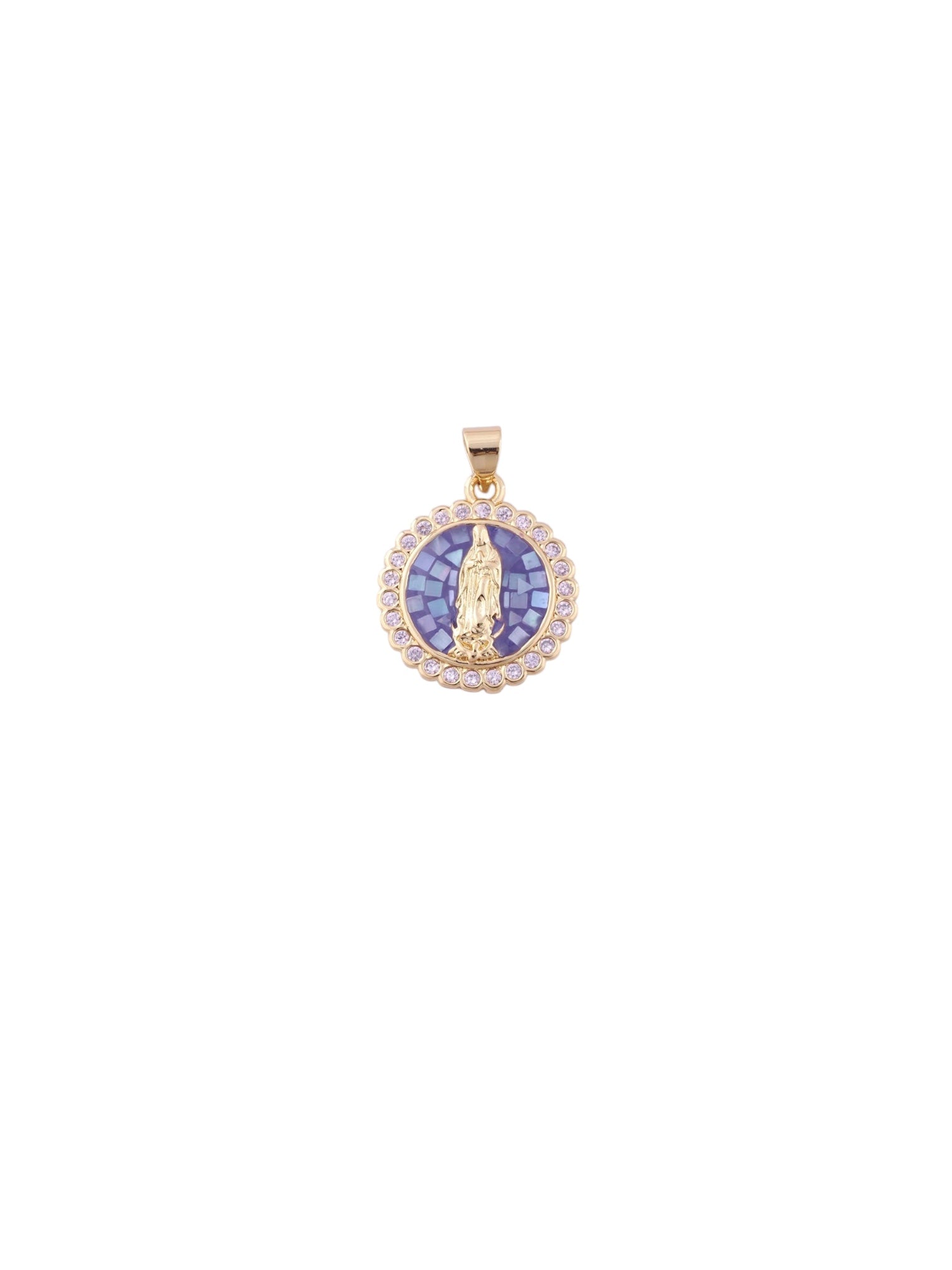 Virgin Mary Pendant with CZ