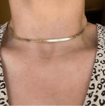 Gloria - Herringbone Choker Necklace