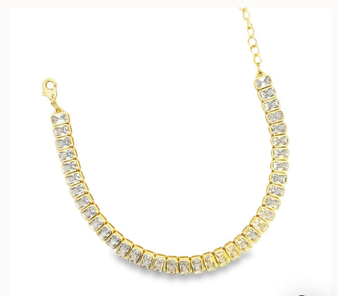 Dulce Collection - Wide Rectangle CZ Tennis Bracelet