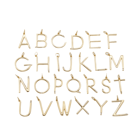 Letter Charm with Cubic Zirconia