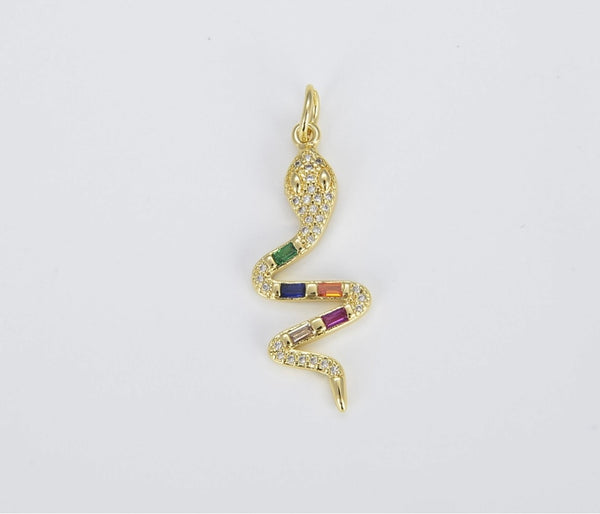 Fiona - Flat Ball Necklace with Serpent Charm
