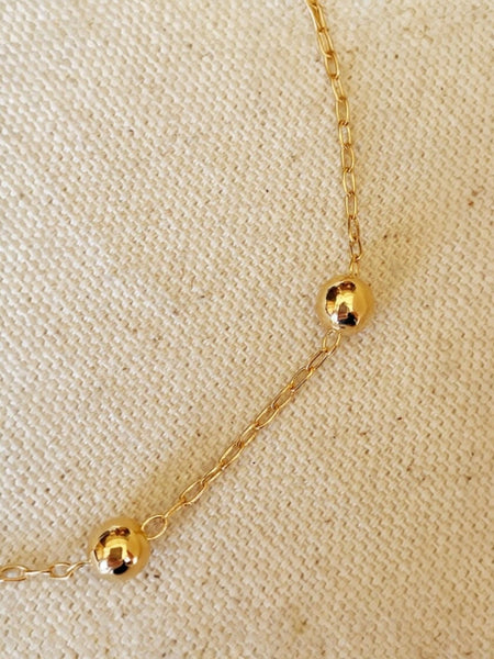 Beaded Anklet with sphere beads