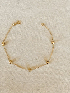 Beaded Anklet with sphere beads