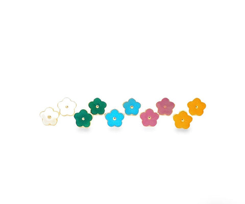 5 Petals Calystegia Flower Colorful Stud Earrings