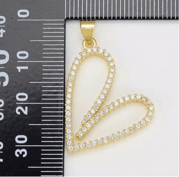 Gold or Silver Large Heart Shape Pendant