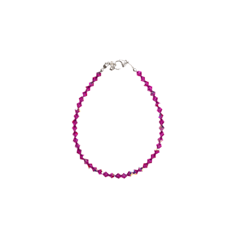 Fuchsia Crystal Beaded Bracelet