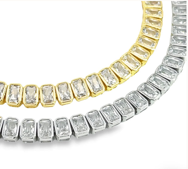 Dulce Collection - Wide Rectangle CZ Tennis Bracelet