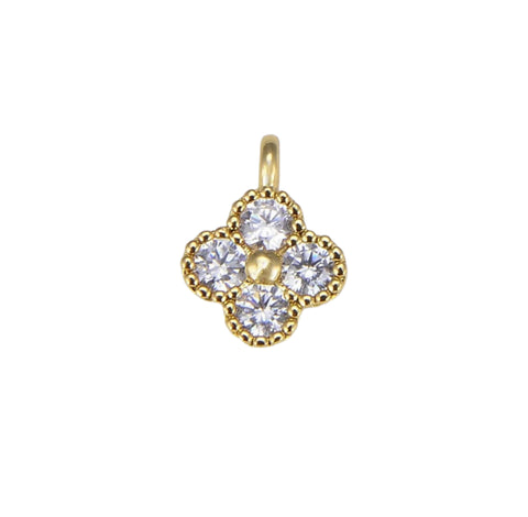 Four Leaf Clover Shell Charm