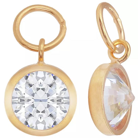 14K Gold Filled, 4mm, 6mm Clear Drop With Parallel