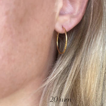 18K Gold Filled Endless Hoop Earrings