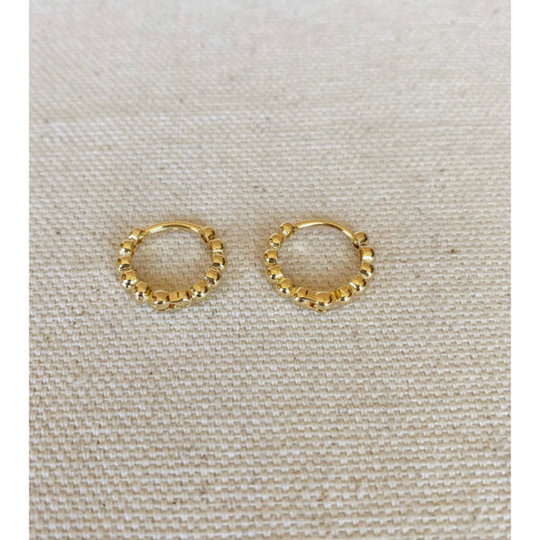 Jessica - Beaded Clicker Hoop Earrings