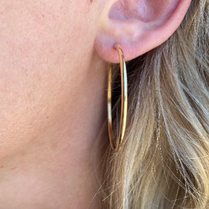 18k Gold Filled Hollowed Endless Continuous Hoop Earrings