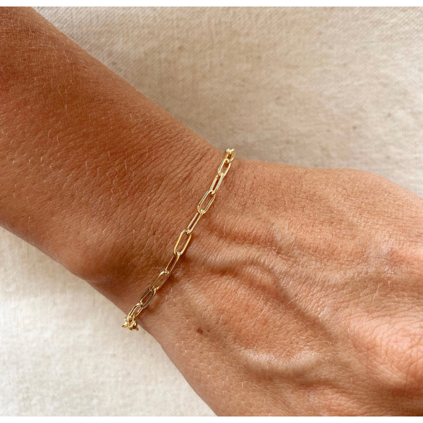 18k Gold Filled Short Link Paperclip Bracelet