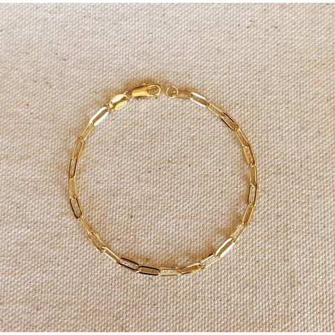 18k Gold Filled Short Link Paperclip Bracelet