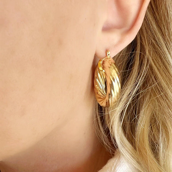 18k Gold Filled Twisted Selena Inspired Hoops