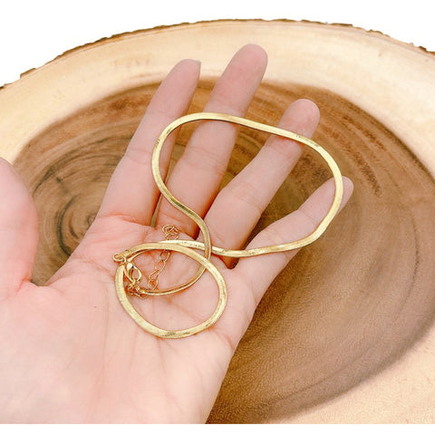 24K Gold Filled Snake Herringbone Necklace