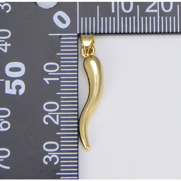 18K Gold Filled Italian Cornicello Horn Charm
