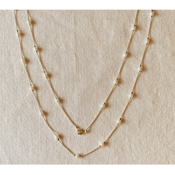 Long Wrap Around Pearl Necklace