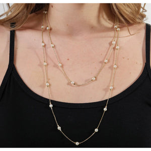Long Wrap Around Pearl Necklace
