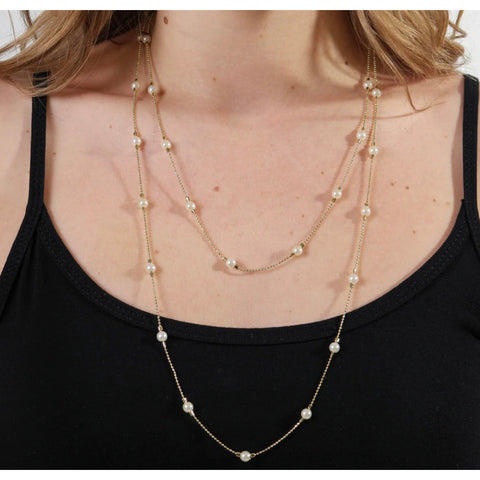 Long Wrap Around Pearl Necklace