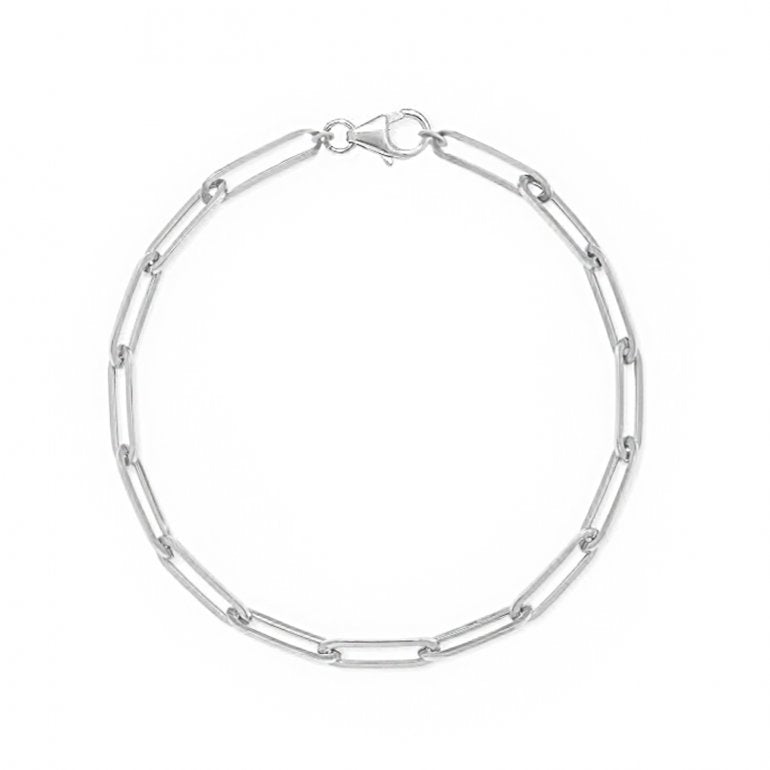 Sterling Silver, 4.5mm Paperclip Bracelet