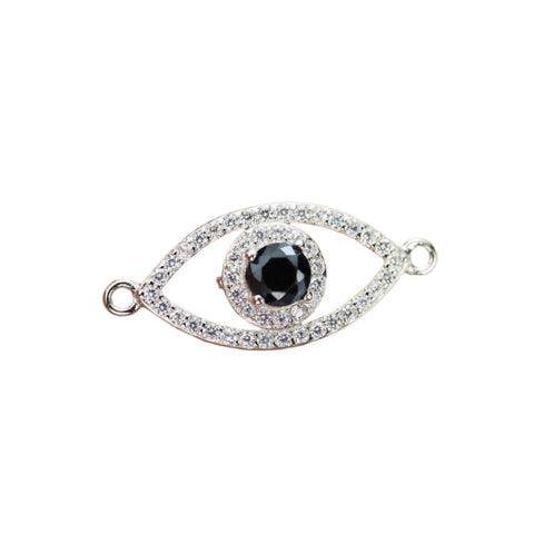 925 Sterling Silver with Cubic Zirconia Evil Eye Jewelry Finding