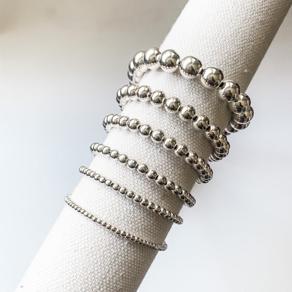Bella Signature Sterling Silver 8mm Beaded Bracelet