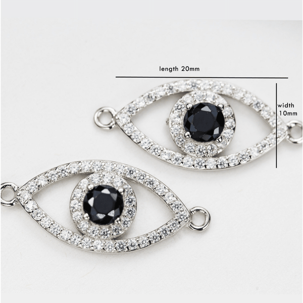 925 Sterling Silver with Cubic Zirconia Evil Eye Jewelry Finding