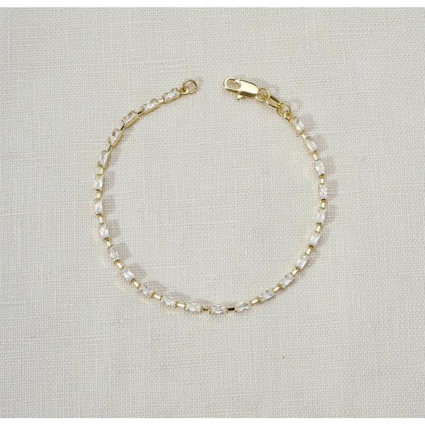 18k Gold Filled Sideway Baguette Tennis Bracelet