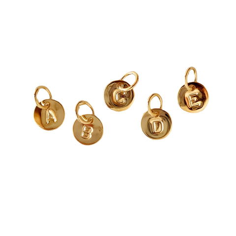 18k Gold Filled Stamped Tiny Initial Letter Charm